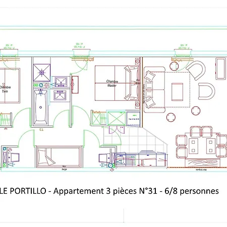 3 Pieces, Piscine, 8 Pers, Vue Montagne - Gourette - Fr-1-860-3 Apartamento *